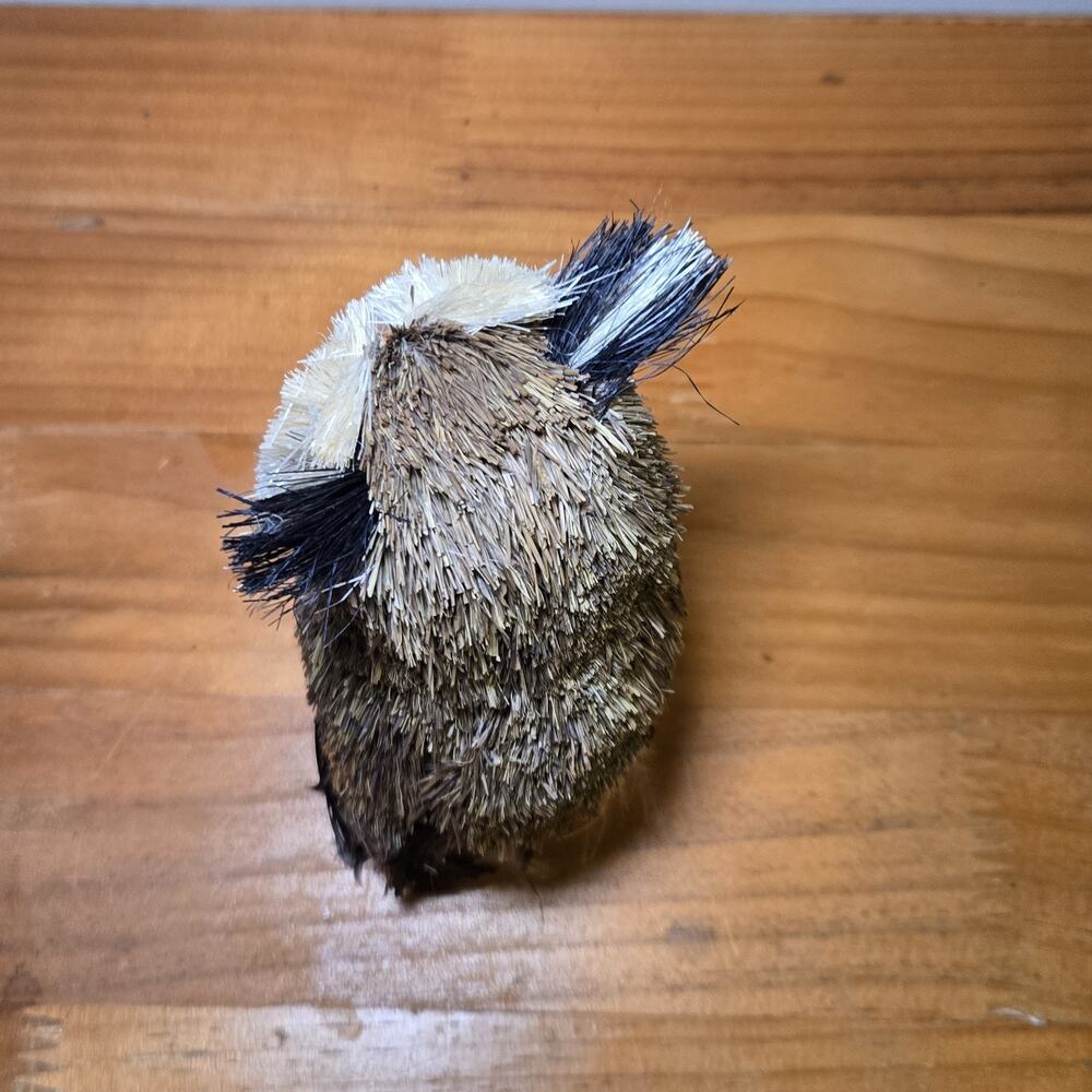 Vintage Sisal Brush Owl Cottagecore Figurine 3.5" Woodland Boho Decor‎ - Picture 5 of 8